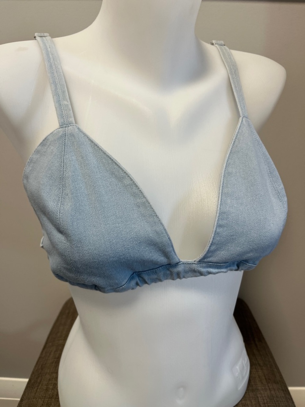 Streetwear Society Light Blue Denim Bralette - L